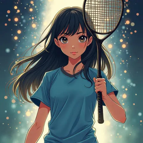 Manga Badminton Ace on a Trading Card