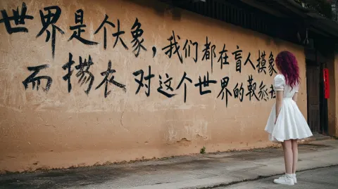 1980s Chinese Village Wall Slogan