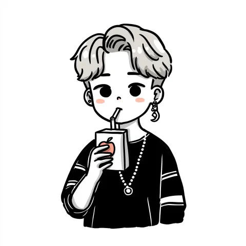 Cute, simple cartoon avatar of an anime boy with short hair