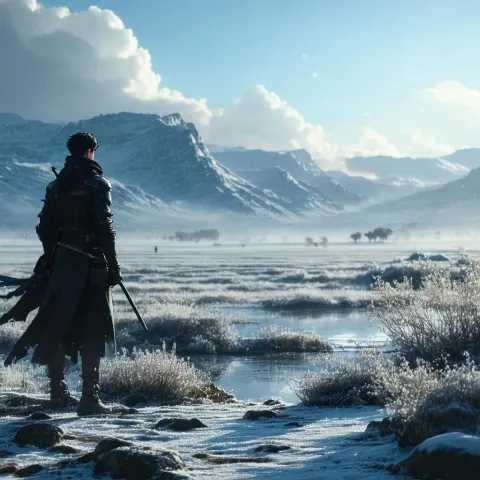 Levi Ackerman in a Frosty Cinematic Panorama