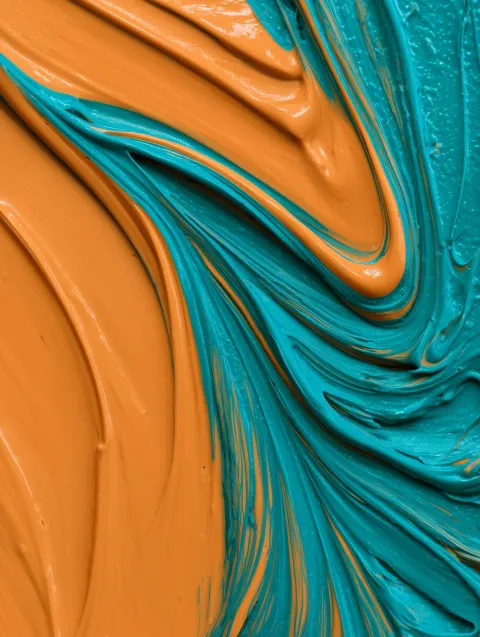 Orange and teal paint
