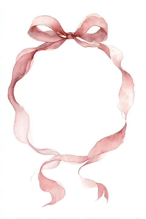 Minimalist watercolor illustration of an elegant decorative frame with soft