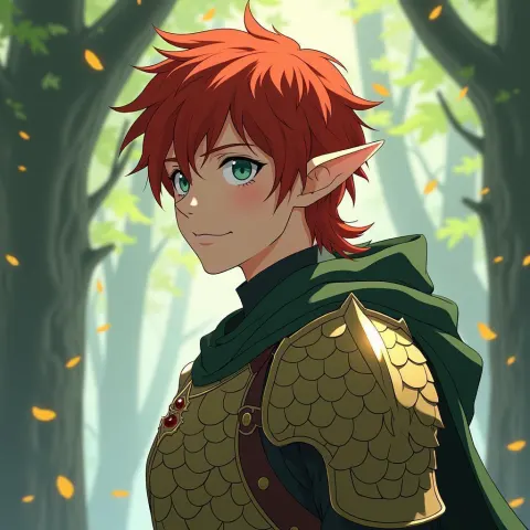 Red Haired Elven Prince in Dragon Scale