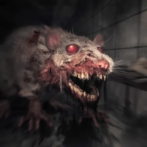 [Subject 2 - The Abomination]: A giant, grotesque, mutated rat. [Body horror design]: it features pa
