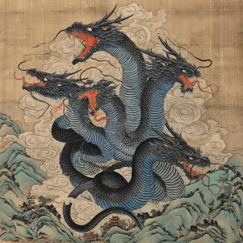 The nine-headed serpent in Chinese mythology