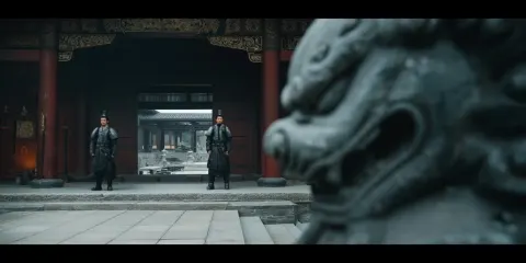 Realistic film texture, the entrance of the Prince's Mansion in Qin and Han style